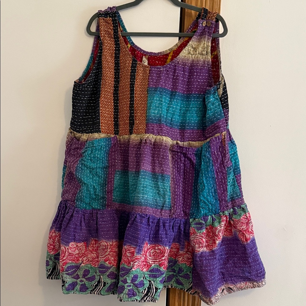 Colorful Patchwork Mini Dress - image 1